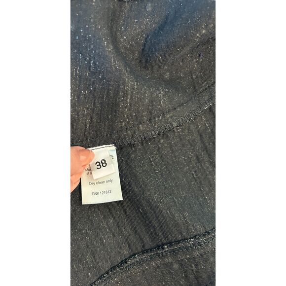 Daniela Corte Tweed Blazer Jacket Navy Grey Silver Size 38 XS - Picture 4 of 7